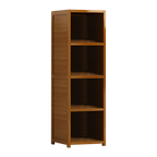 Bamboo 4-Shelf Bookcase – Adjustable Display Storage Rack Stand for Living Room, Bedroom, Office or Home Organisation