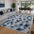 Large Floor Rug – 200x300cm Blue Rug (Triangle Style)