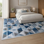 Large Floor Rug – 200x300cm Blue Rug (Triangle Style)