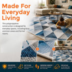 Large Floor Rug – 200x300cm Blue Rug (Triangle Style)