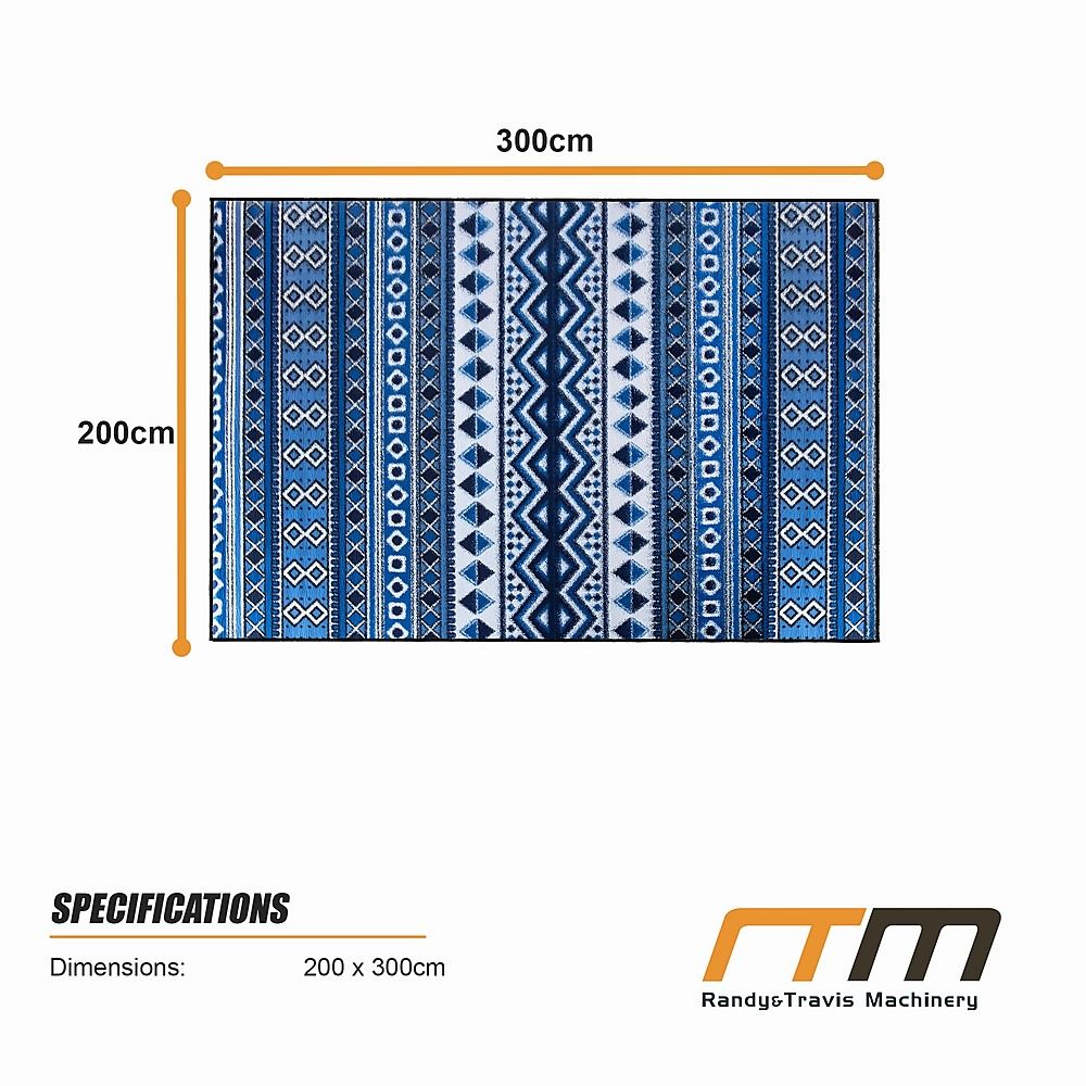 Large Floor Rug – 200x300cm Blue Rug (Ethnic Style)