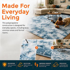 Large Floor Rug – 200x300cm Blue Rug (Fluffy Style)