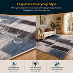 Large Floor Rug – 200x300cm Blue Rug (Abstract Style)