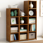 3 Piece Bamboo Adjustable Shelf Set – Bookcase Display Storage Rack Stand