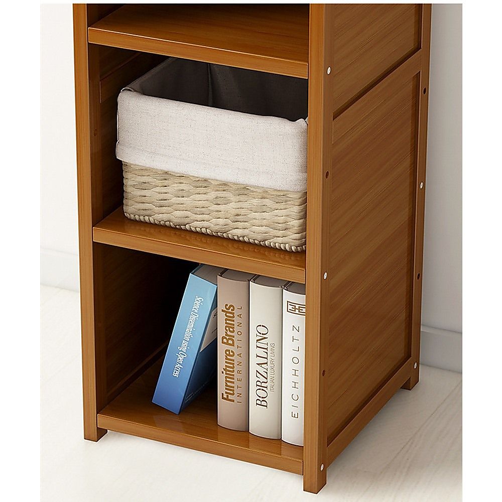 3 Piece Bamboo Adjustable Shelf Set – Bookcase Display Storage Rack Stand