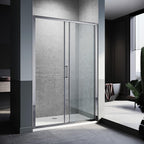140-150cm Adjustable Wall to Wall Sliding Glass Shower Door in Chrome