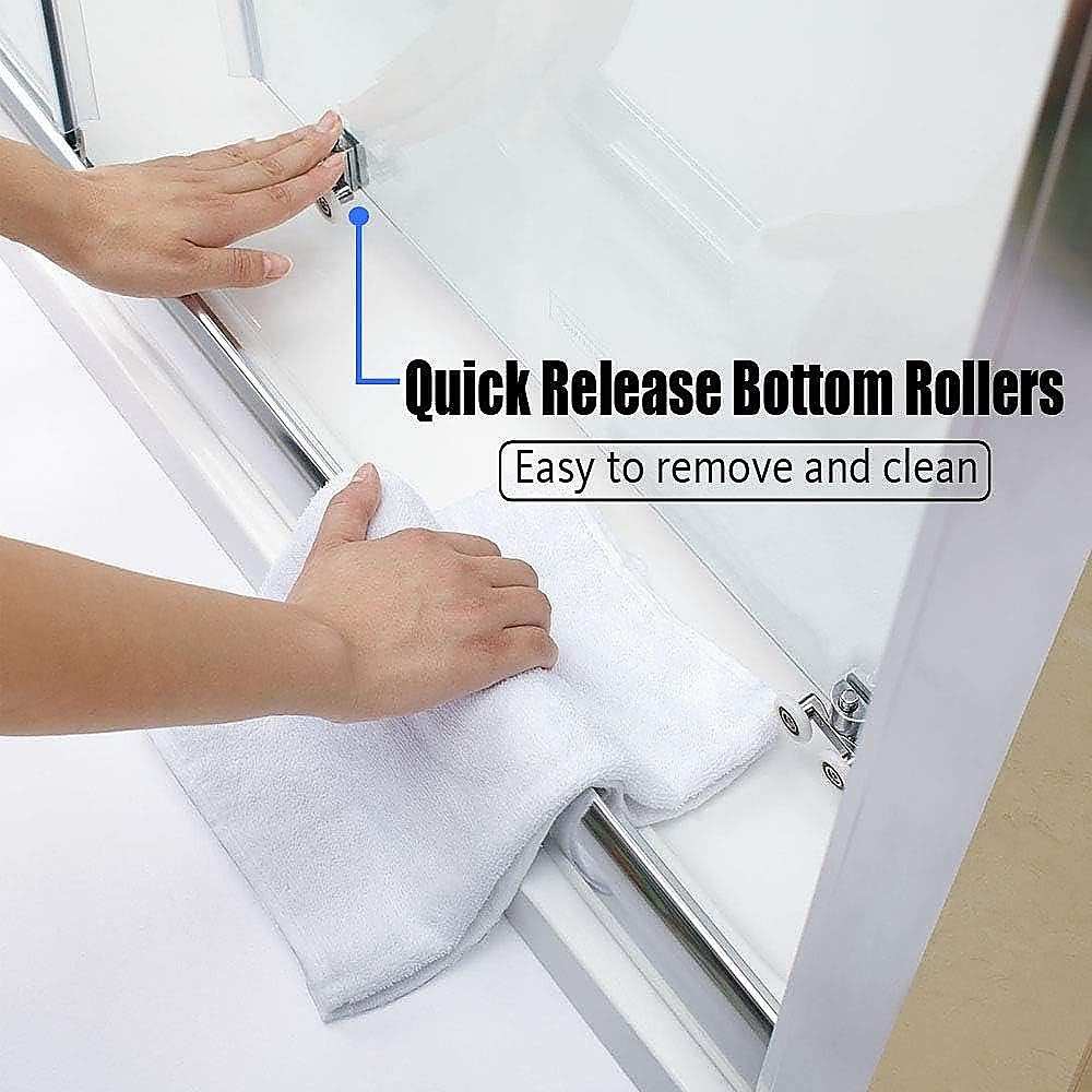 140-150cm Adjustable Wall to Wall Sliding Glass Shower Door in Chrome