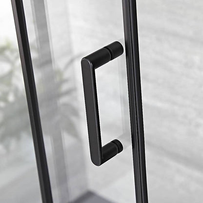 120-130cm Adjustable Wall to Wall Sliding Glass Shower Door in Black