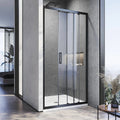130-140cm Adjustable Wall to Wall Sliding Glass Shower Door in Black