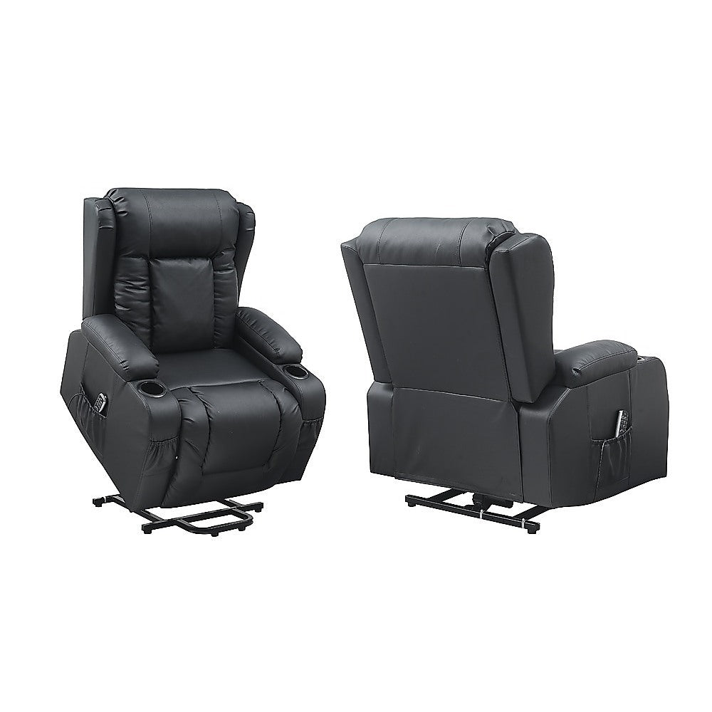 Lift Heated Leather Recliner Electric Massage Chair with USB port