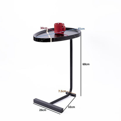 Side Table for Living Room End Coffee Table - Egg-Shaped Top