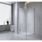 120x120cm Corner Frameless Shower Screen – Gunmetal Wall Channel and Floor Channel with Brass Hinges & Square Knob Handle