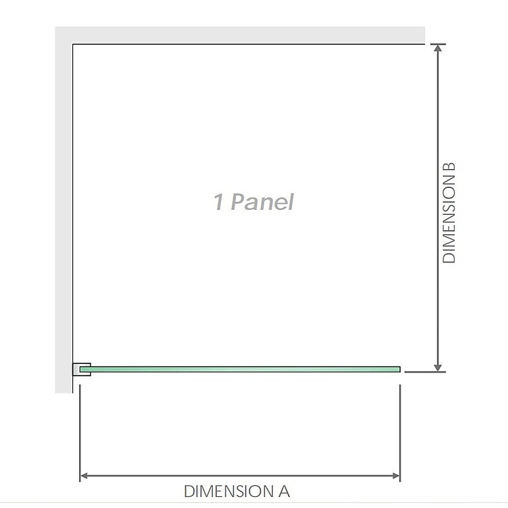 120x120cm Corner Frameless Shower Screen – Gunmetal Wall Channel and Floor Channel with Brass Hinges & Square Knob Handle