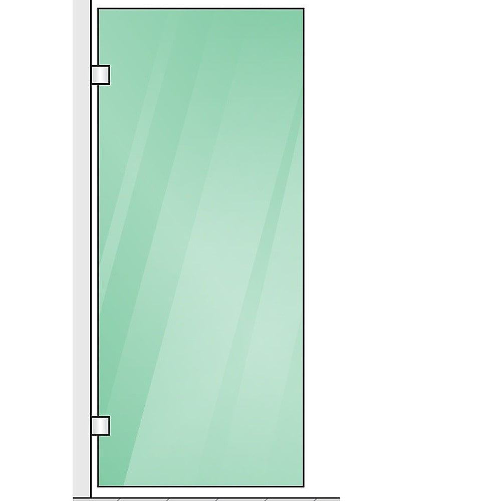 120x120cm Corner Frameless Shower Screen – Gunmetal Wall Channel and Floor Channel with Brass Hinges & Round Knob Handle