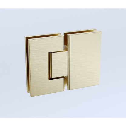 120x120cm Corner Frameless Shower Screen – Gold Wall Channel and Floor Channel with Brass Hinges & Square Double Pull Handle