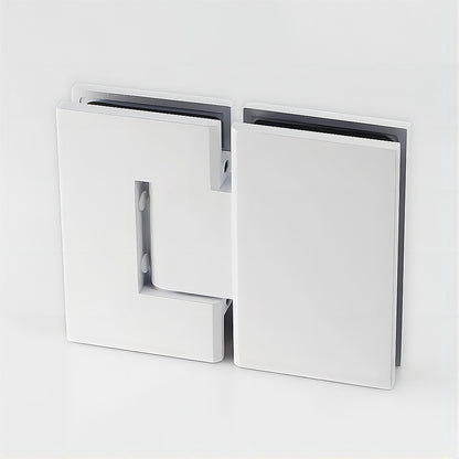90x100cm Double Door Corner Shower Screen – Wall Channels with SS Hinges in White, Square Knob Handle