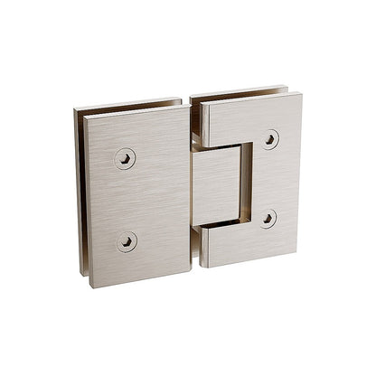 90x100cm Double Door Corner Shower Screen – Wall Channels with SS Hinges in Nickel, Round Handle