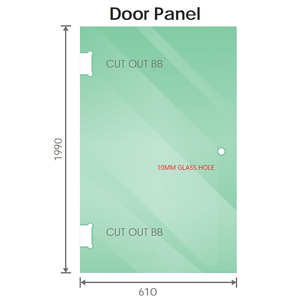 90x110cm Double Door Corner Shower Screen – Wall Channels with SS Hinges in Chrome, Square Knob Handle