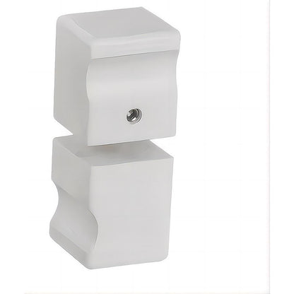 90x110cm Double Door Corner Shower Screen – Wall Channels with SS Hinges in White, Square Knob Handle