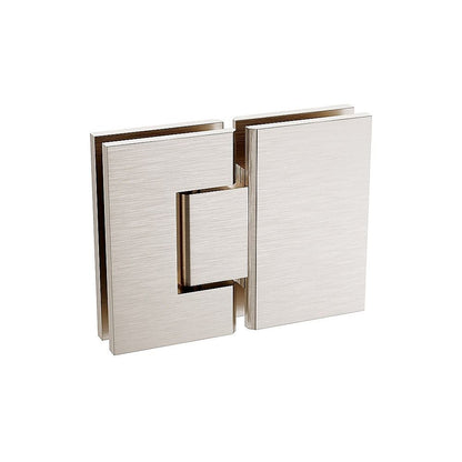 90x110cm Double Door Corner Shower Screen – Wall Channels with SS Hinges in Nickel, Square Knob Handle