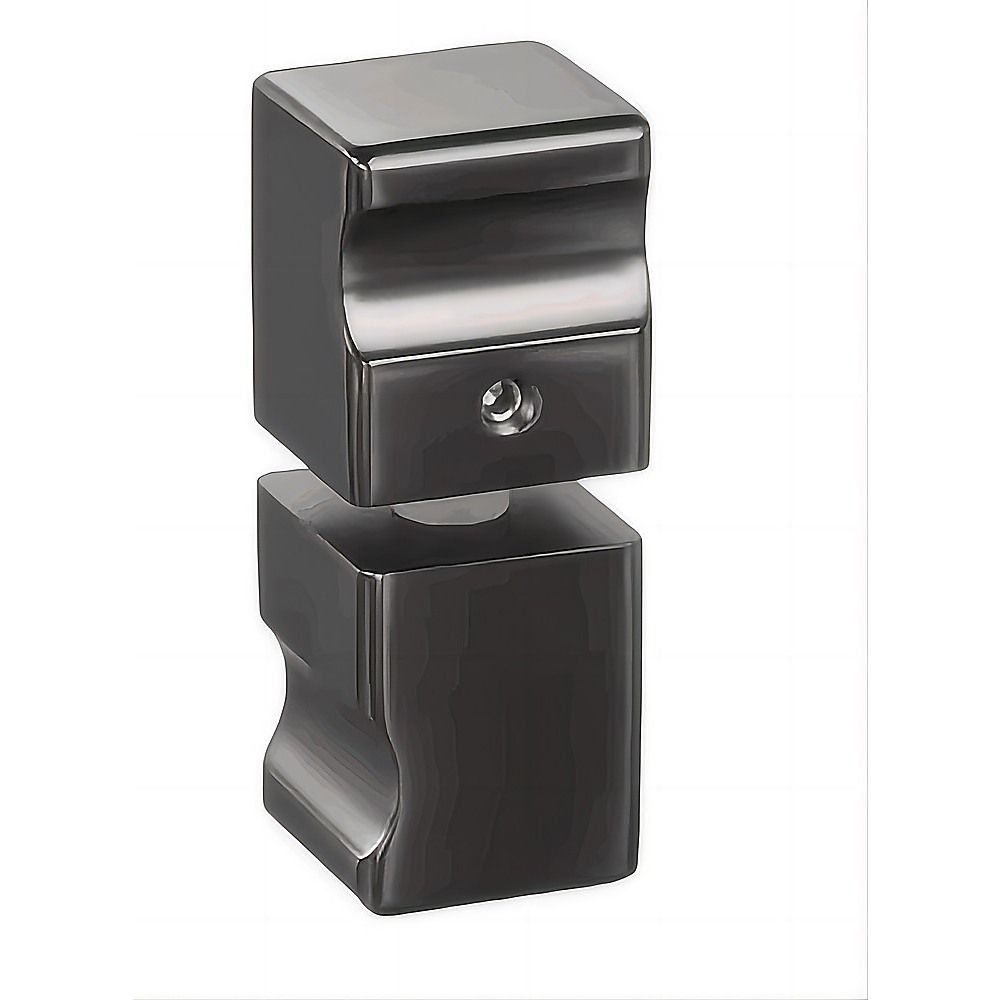 90x110cm Double Door Corner Shower Screen – Wall Channels with SS Hinges in Gunmetal, Square Knob Handle