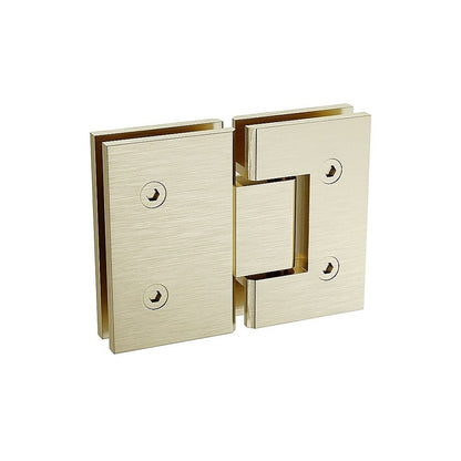 90x110cm Double Door Corner Shower Screen – Wall Channels with SS Hinges in Gold, Round Handle