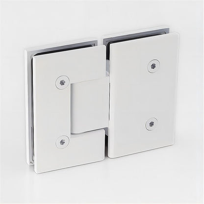90x110cm Double Door Corner Shower Screen – Wall Channels with SS Hinges in White, Round Handle