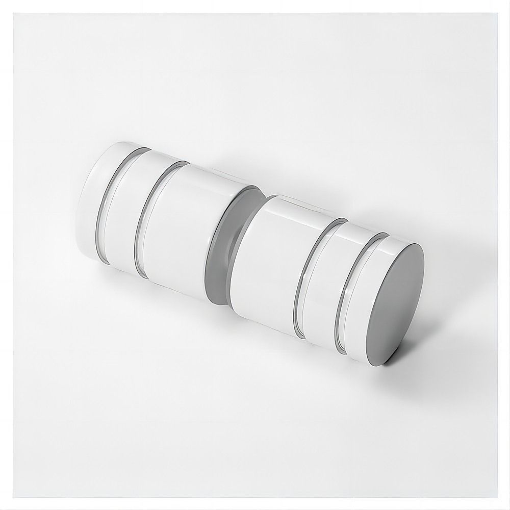 90x110cm Double Door Corner Shower Screen – Wall Channels with SS Hinges in White, Round Handle