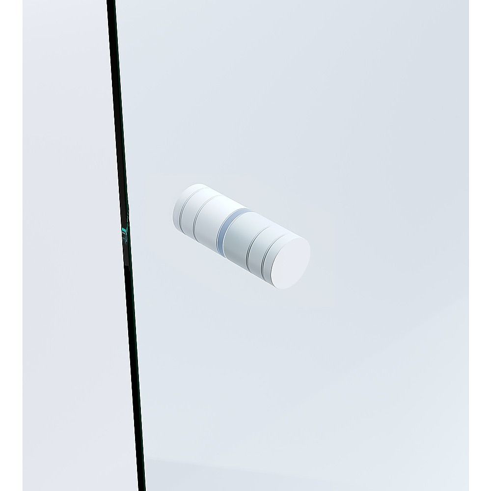 90x110cm Double Door Corner Shower Screen – Wall Channels with SS Hinges in White, Round Handle