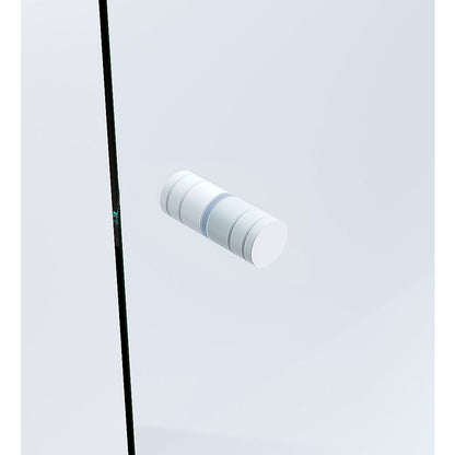 90x110cm Double Door Corner Shower Screen – Wall Channels with SS Hinges in White, Round Handle