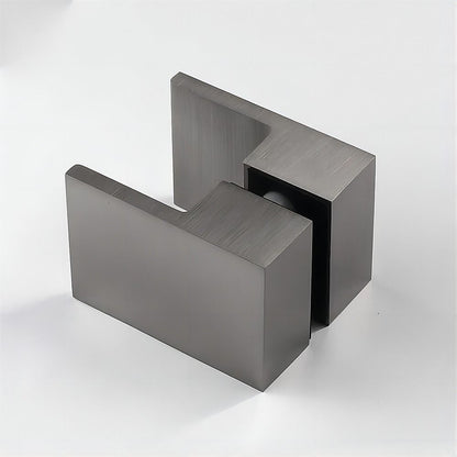 90x110cm Double Door Corner Shower Screen – Wall Channels with SS Hinges in Gunmetal, Square Double Pull Handle