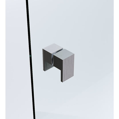 90x110cm Double Door Corner Shower Screen – Wall Channels with SS Hinges in Gunmetal, Square Double Pull Handle