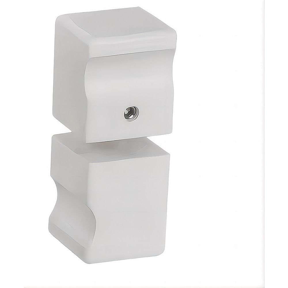 100x110cm Double Door Corner Shower Screen – Wall Channels with SS Hinges in White, Square Knob Handle