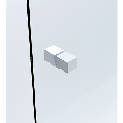 100x110cm Double Door Corner Shower Screen – Wall Channels with SS Hinges in White, Square Knob Handle