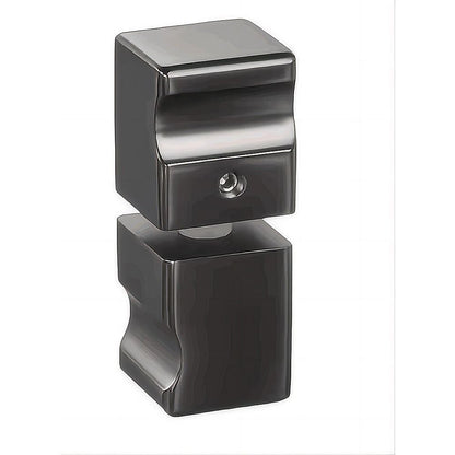 100x110cm Double Door Corner Shower Screen – Wall Channels with SS Hinges in Gunmetal, Square Knob Handle