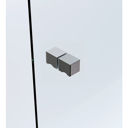 100x110cm Double Door Corner Shower Screen – Wall Channels with SS Hinges in Gunmetal, Square Knob Handle