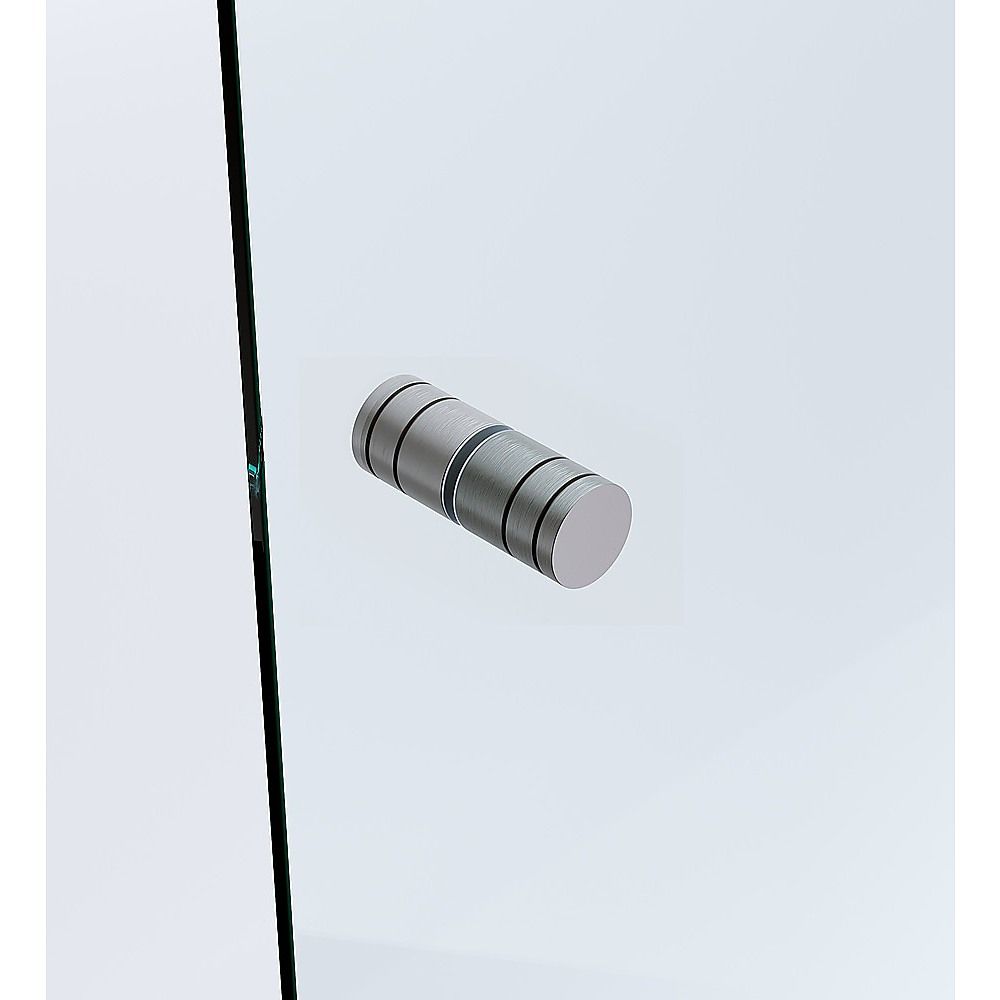 100x110cm Double Door Corner Shower Screen – Wall Channels with SS Hinges in Gunmetal, Round Handle