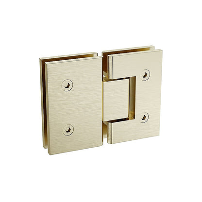 100x120cm Double Door Corner Shower Screen – Wall Channels with SS Hinges in Gold, Square Knob Handle