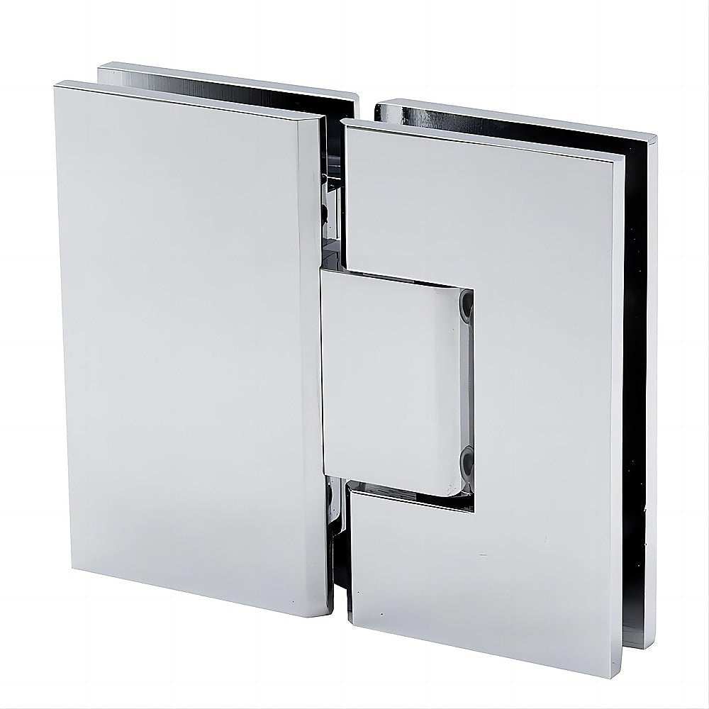 110x120cm Double Door Corner Shower Screen – Wall Channels with SS Hinges in Chrome, Round Handle