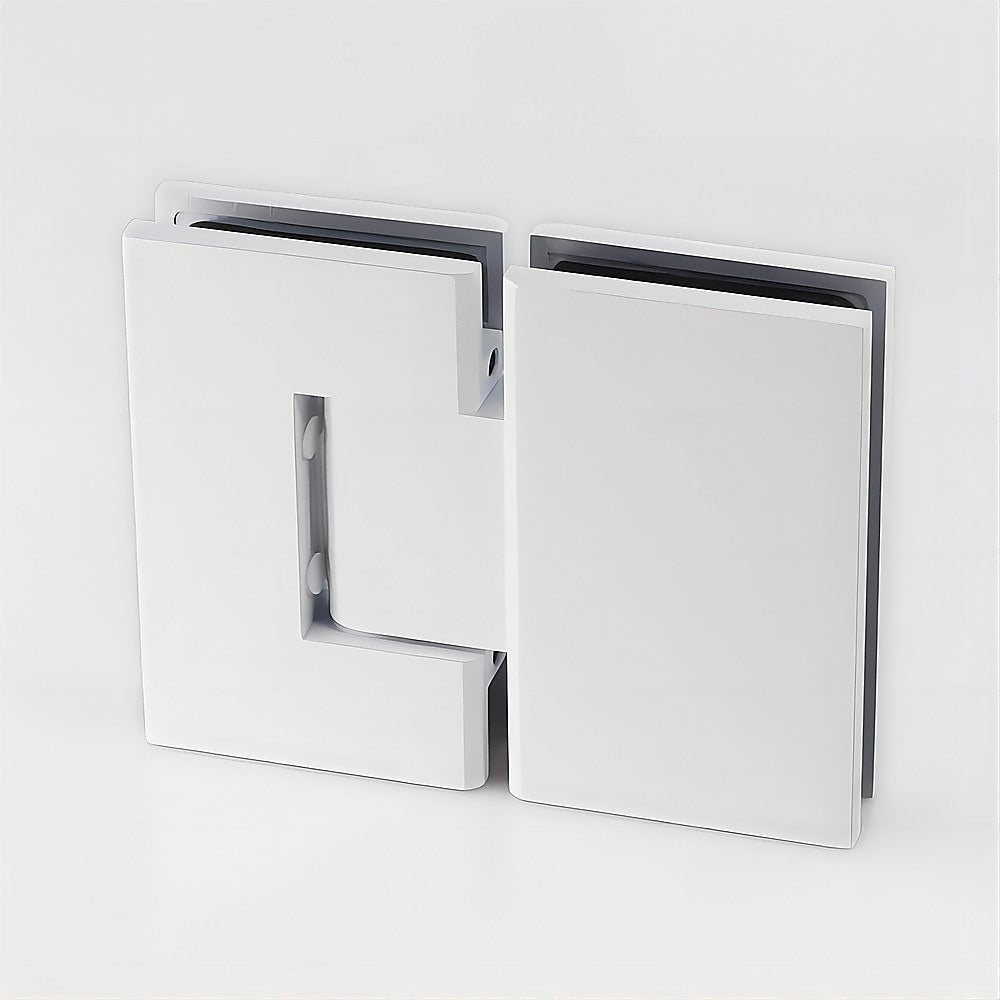 110x120cm Double Door Corner Shower Screen – Wall Channels with SS Hinges in White, Round Handle