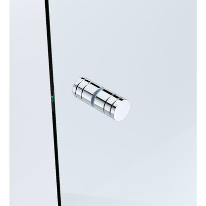 110x110cm Double Door Corner Shower Screen – Chrome F-Brackets, Brass Hinges & Round Knob Handle