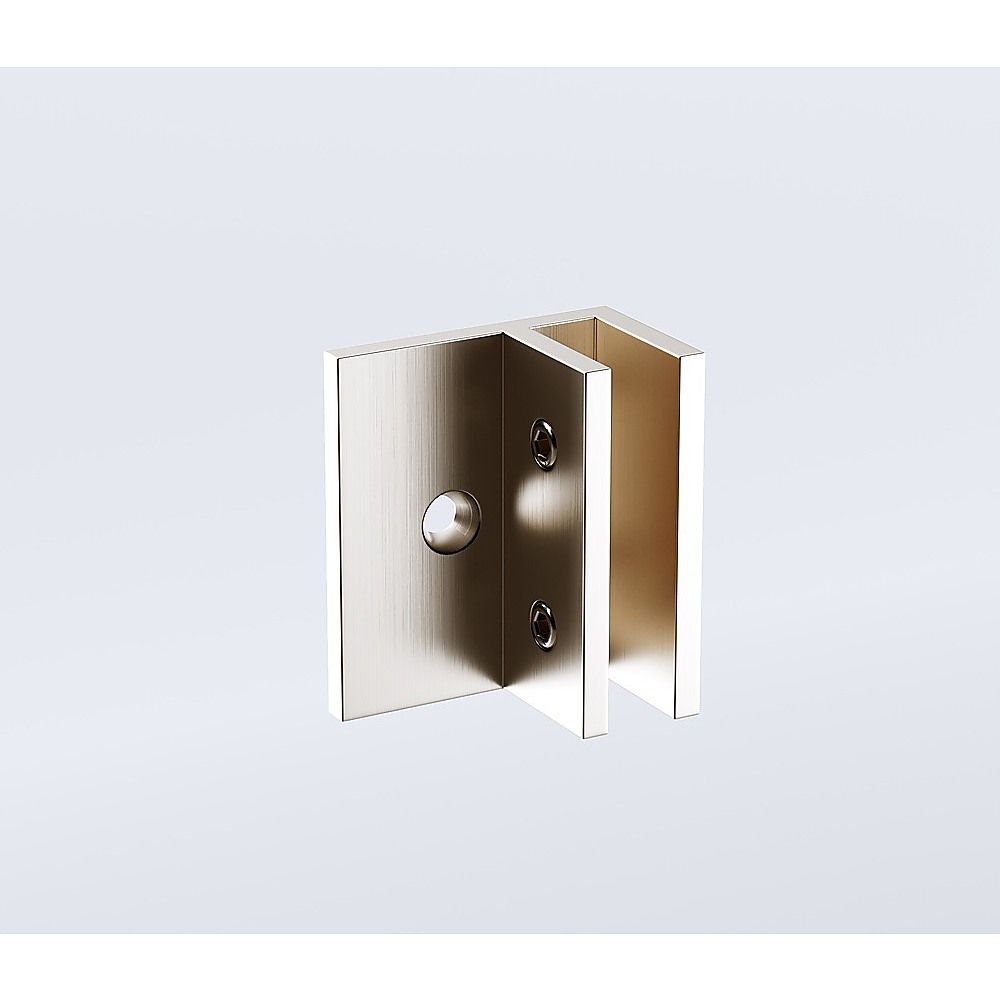 120x120cm Double Door Corner Shower Screen with Nickel Brackets and Brass Hinges, Square knob Handle