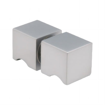 120x120cm Double Door Corner Shower Screen with Nickel Brackets and Brass Hinges, Square knob Handle