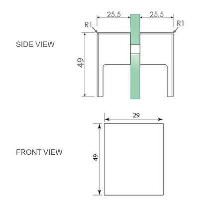 120x120cm Double Door Corner Shower Screen – Chrome U-Brackets, Brass Hinges & Square Double Pull Handle