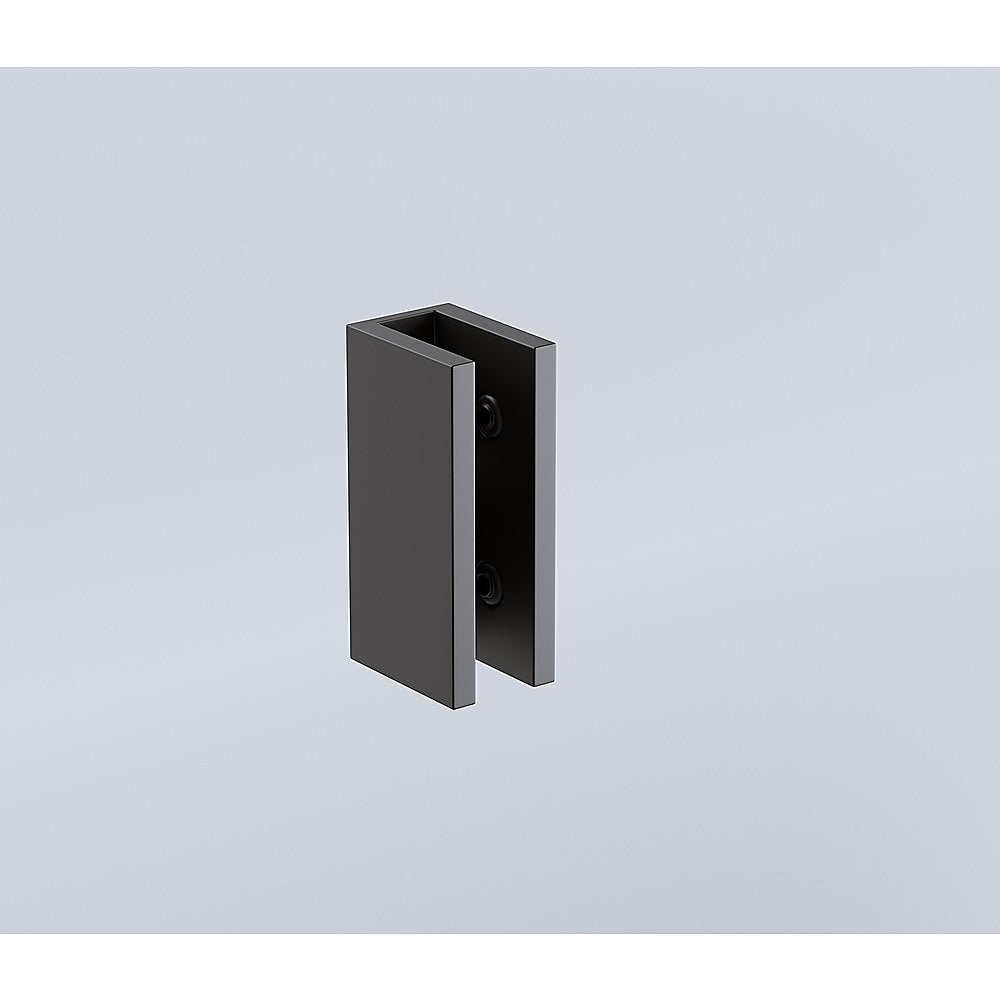 90x100cm Double Door Corner Shower Screen – Black U-Brackets, Brass Hinges & Square Knob Handle