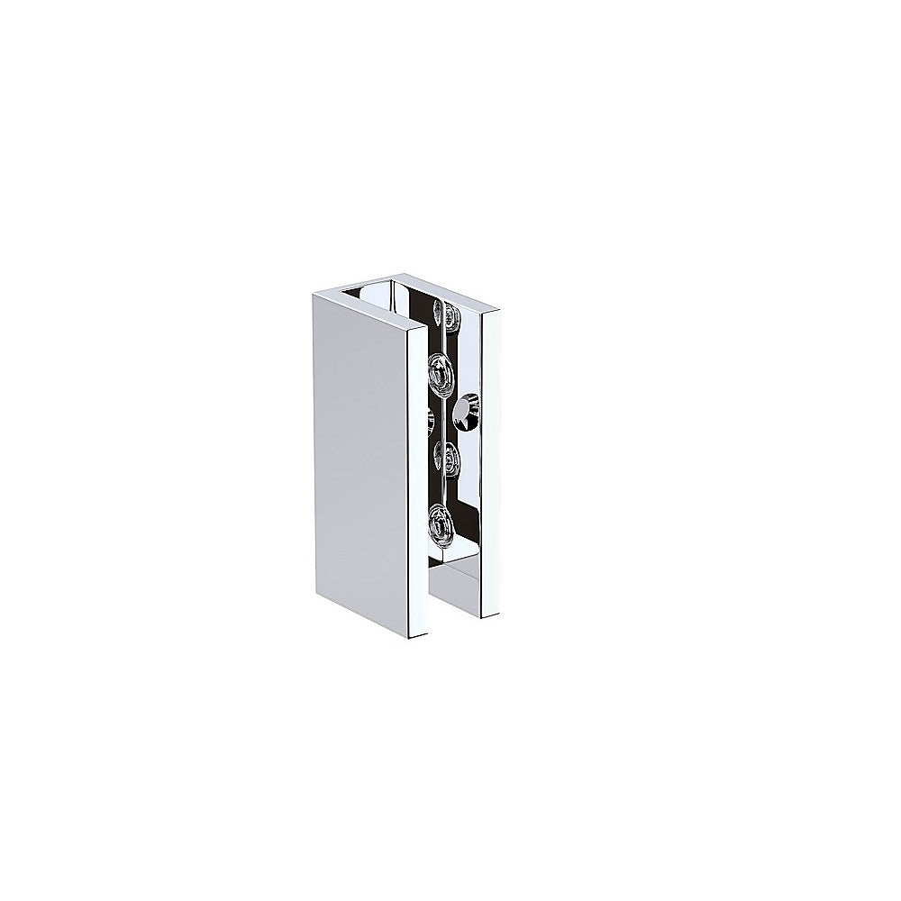 90x100cm Double Door Corner Shower Screen – Chrome U-Brackets, Brass Hinges & Square Double Pull Handle