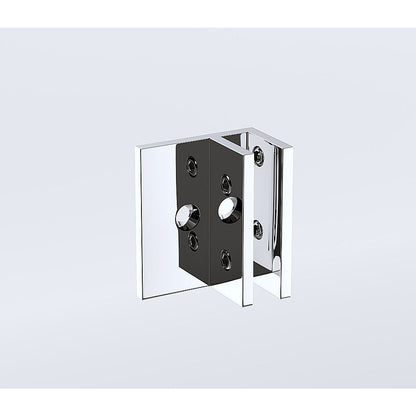90x110cm Double Door Corner Shower Screen – Chrome F-Brackets, Brass Hinges & Square Knob Handle