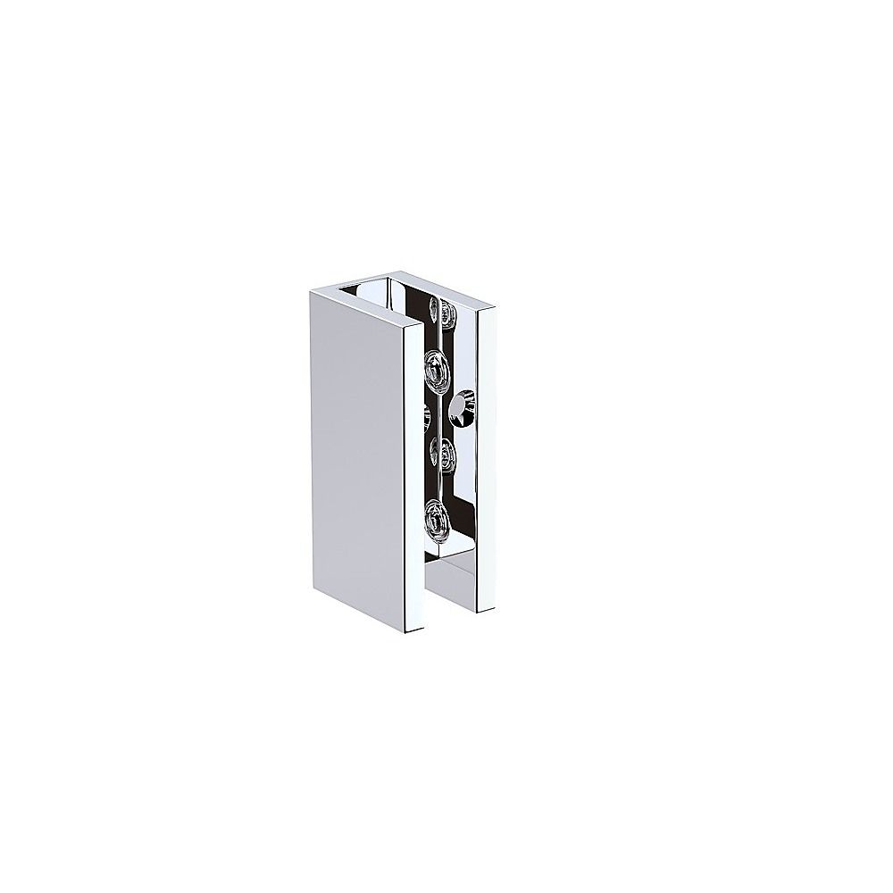 90x110cm Double Door Corner Shower Screen – Chrome U-Brackets, Brass Hinges & Round Knob Handle
