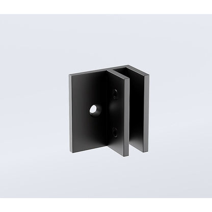 90x110cm Double Door Corner Shower Screen – Black F-Brackets, Brass Hinges & Round Knob Handle