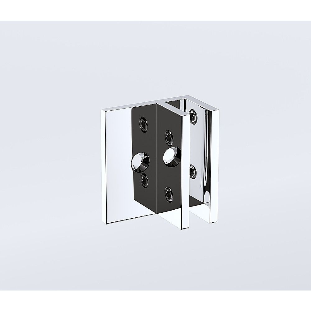 90x110cm Double Door Corner Shower Screen – Chrome F-Brackets, Brass Hinges & Square Double Pull Handle